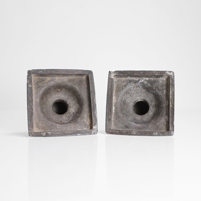 Lot 224 - A pair of Indian silver-inlaid Bidri carpet weights