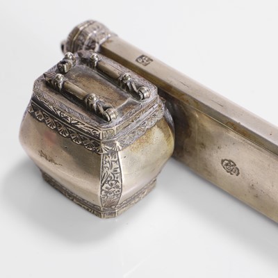 Lot 241 - An Ottoman silvered scribe's pencase (divit)