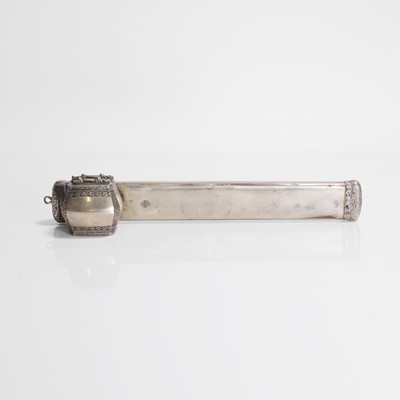 Lot 241 - An Ottoman silvered scribe's pencase (divit)