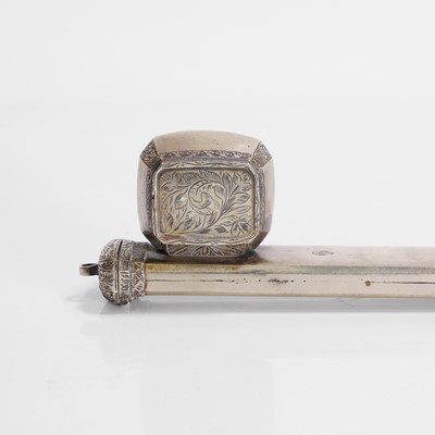Lot 241 - An Ottoman silvered scribe's pencase (divit)