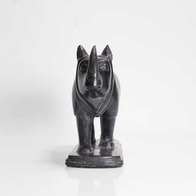 Lot 223 - An Indian carved stone model of a rhinoceros