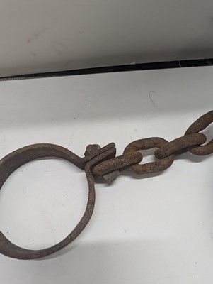 Lot 364 - A cast iron ball and chain