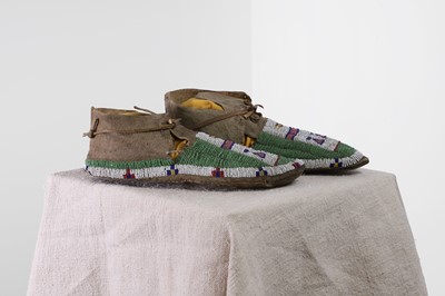 Lot 369 - A pair of Native American beaded moccasins