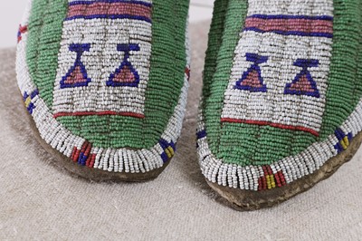 Lot 369 - A pair of Native American beaded moccasins