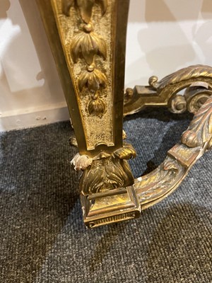 Lot 21 - A pair of Louis XIV-style giltwood console tables