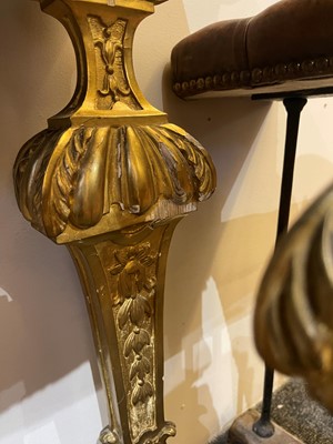 Lot 21 - A pair of Louis XIV-style giltwood console tables