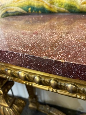 Lot 21 - A pair of Louis XIV-style giltwood console tables