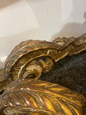 Lot 21 - A pair of Louis XIV-style giltwood console tables