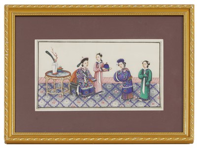 Lot 200 - A collection of twelve Chinese pith paper paintings