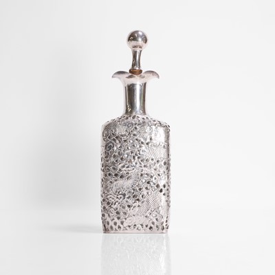 Lot 150 - A Chinese export silver decanter