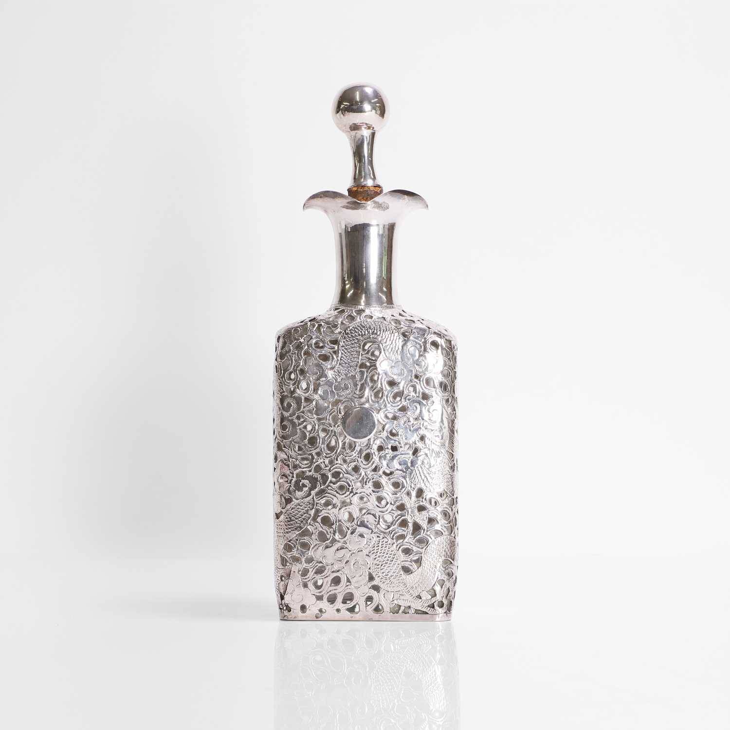 Lot 150 - A Chinese export silver decanter
