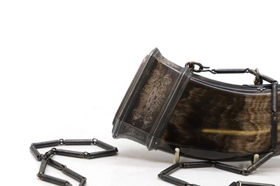 Lot 578 - A Victorian Scottish dress powder horn