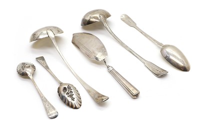 Lot 5 - A collection of silver serving flatware