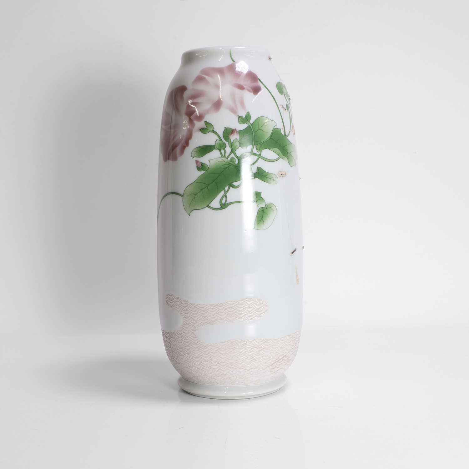 Lot 249 - A Japanese polychrome porcelain vase