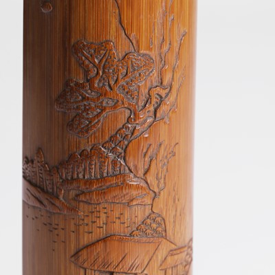 Lot 160 - A Chinese bamboo brush rest