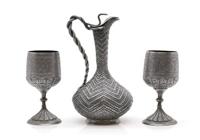Lot 41 - A silver plated ewer