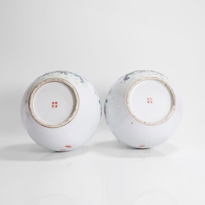 Lot 130 - A pair of Chinese famille rose vases
