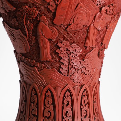 Lot 159 - A Chinese cinnabar lacquer vase