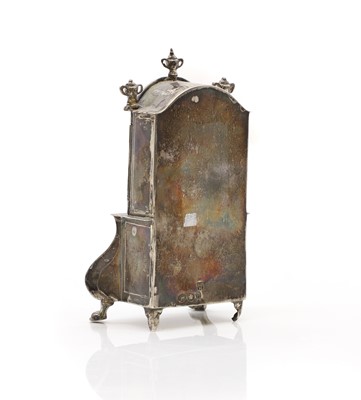 Lot 19 - A Dutch silver novelty miniature cabinet on stand