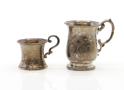 Lot 15 - Two silver christening mugs
