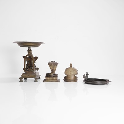 Lot 218 - An Indian bronze Garuda lamp stand