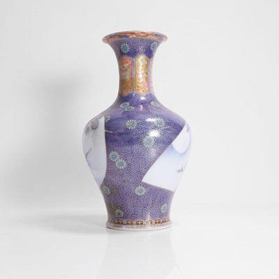 Lot 250 - A Japanese polychrome porcelain vase
