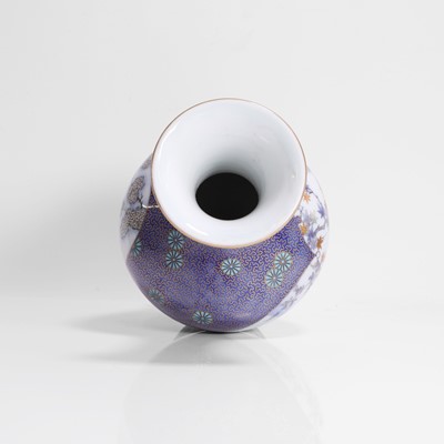 Lot 250 - A Japanese polychrome porcelain vase