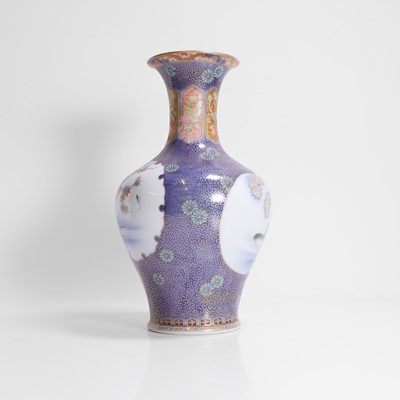 Lot 250 - A Japanese polychrome porcelain vase