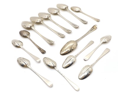 Lot 11 - A set of six George III silver tablespoons