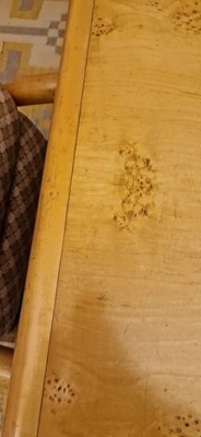 Lot 78 - An Art Deco burr maple dining suite