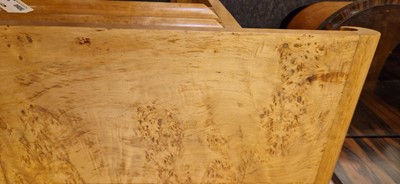 Lot 78 - An Art Deco burr maple dining suite
