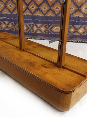 Lot 590 - An English bleached oak and chrome adjustable stand