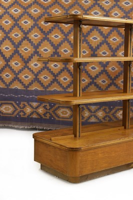 Lot 590 - An English bleached oak and chrome adjustable stand