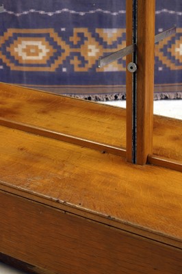 Lot 590 - An English bleached oak and chrome adjustable stand