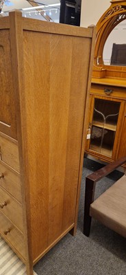 Lot 77 - A Heal's 'Letchworth' oak tallboy