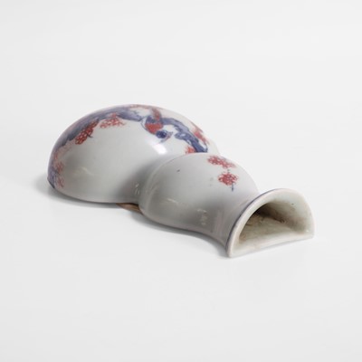 Lot 61 - A Chinese iron-red and underglaze blue wall vase