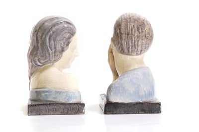 Lot 75 - A pair of French Art Deco pottery 'The Secret' bookends