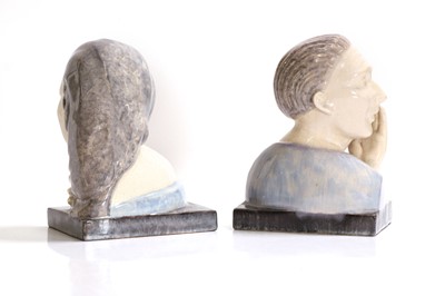Lot 75 - A pair of French Art Deco pottery 'The Secret' bookends