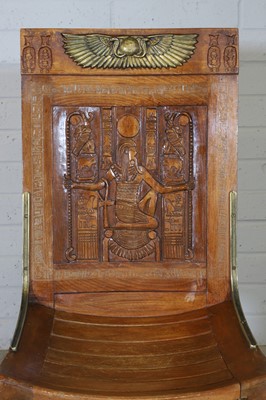 Lot 68 - An 'Egyptomania' brass-mounted stained beech chair