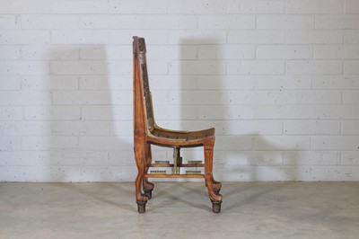 Lot 68 - An 'Egyptomania' brass-mounted stained beech chair