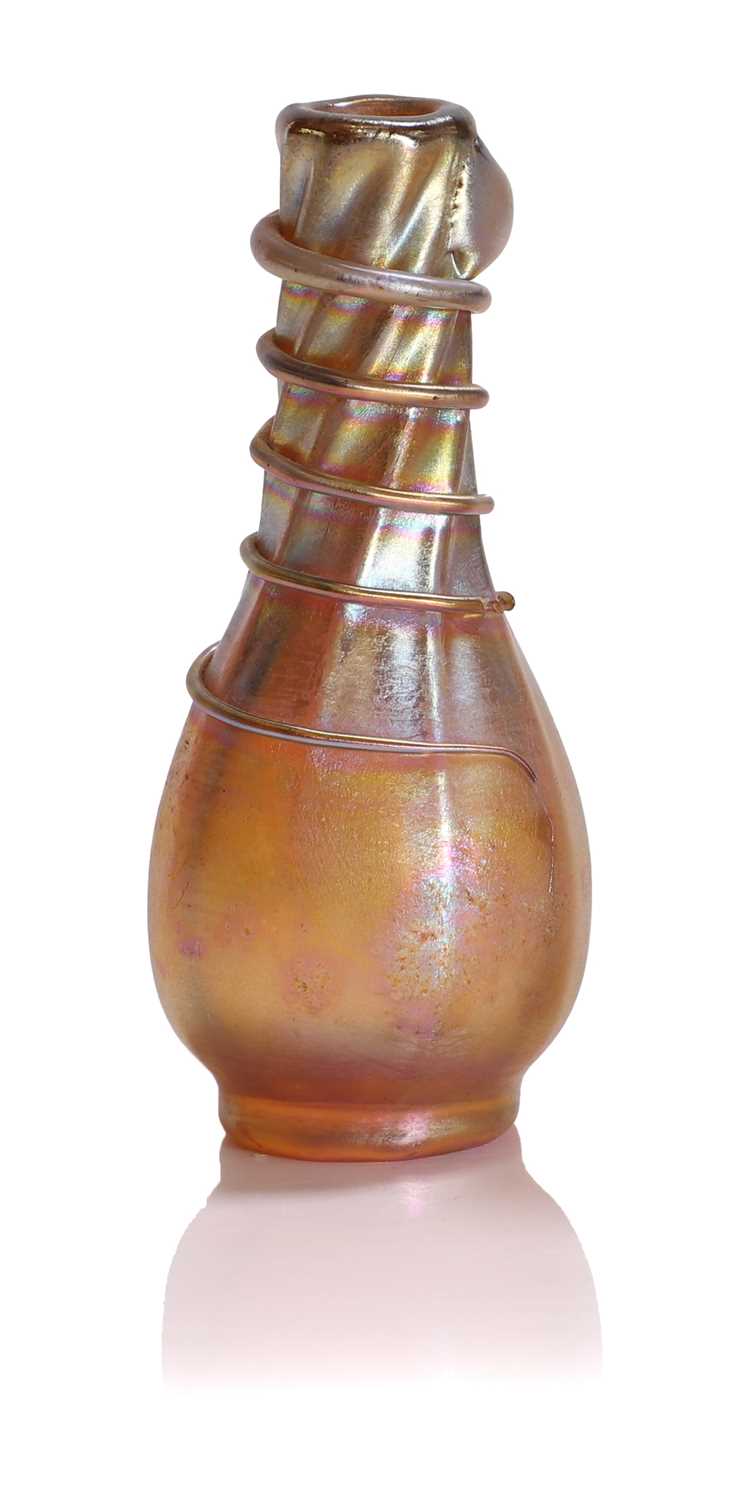 Lot 32 - A Tiffany 'Favrile' miniature glass vase