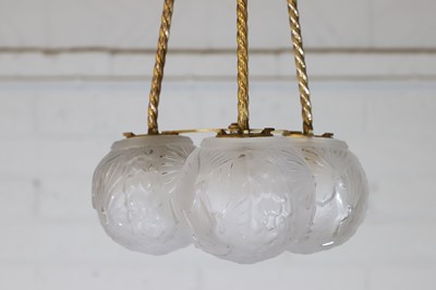Lot 53 - A Muller Frères 'Boules Paons' glass ceiling light