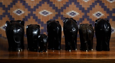 Lot 549 - A group of Indian ebony elephant figures