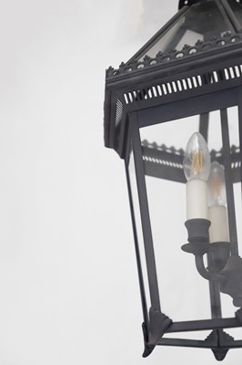 Lot 104 - A patinated metal 'Pineapple' lantern by Charles Edwards
