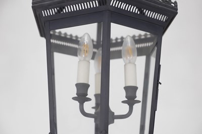 Lot 104 - A patinated metal 'Pineapple' lantern by Charles Edwards