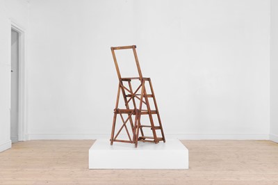 Lot 105 - A beech folding stepladder