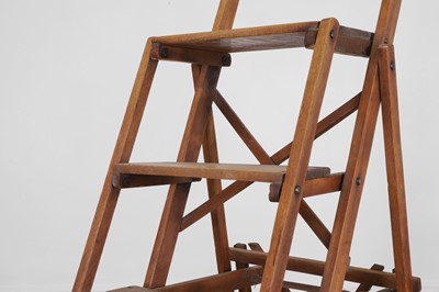 Lot 105 - A beech folding stepladder