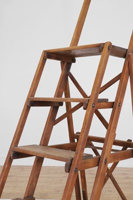 Lot 105 - A beech folding stepladder