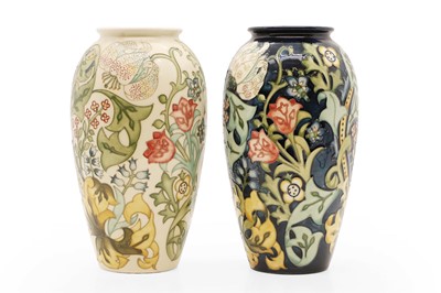 Lot 106 - Two Moorcroft pottery 'William Morris Golden Lily' vases