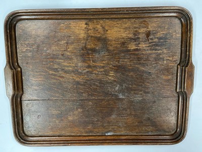 Lot 33 - A collection of oak and mahogany trays